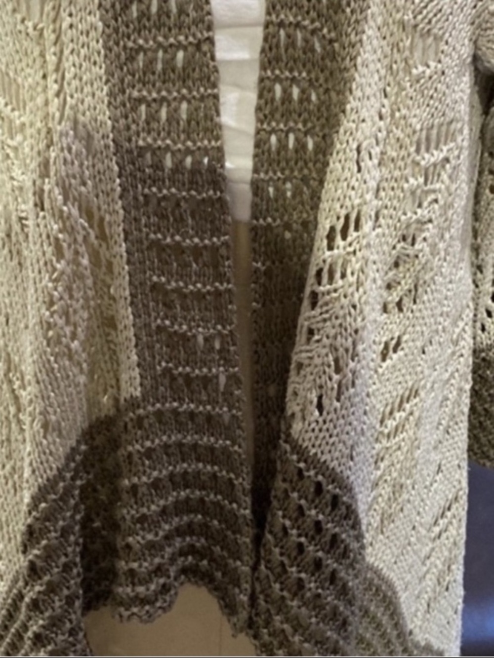 Cotton Open-Front Crochet Cardigan Sweater / shrug / wrap - Picture 7 of 16